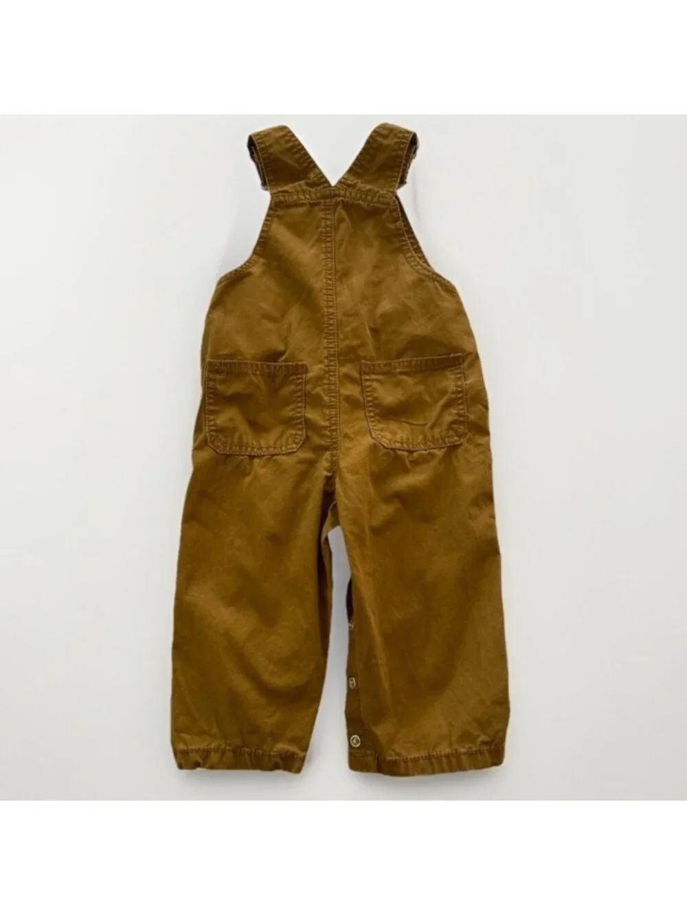 Carters Overalls Brown Baby‎ Toddler 12M Snap Leg Closure 100% Cotton